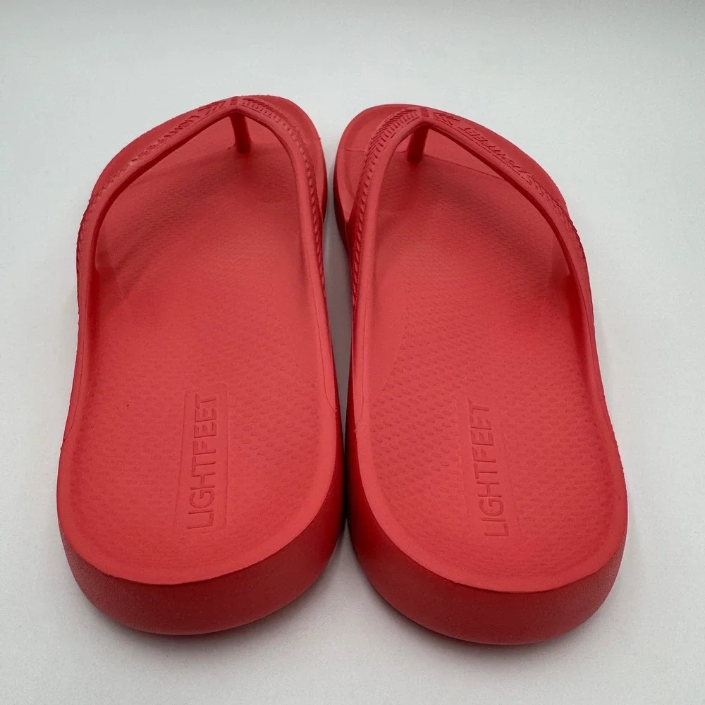 Lightfeet Arch Support Flip Flops Sandals Women 9 / Men 8 Coral Beach Vacation